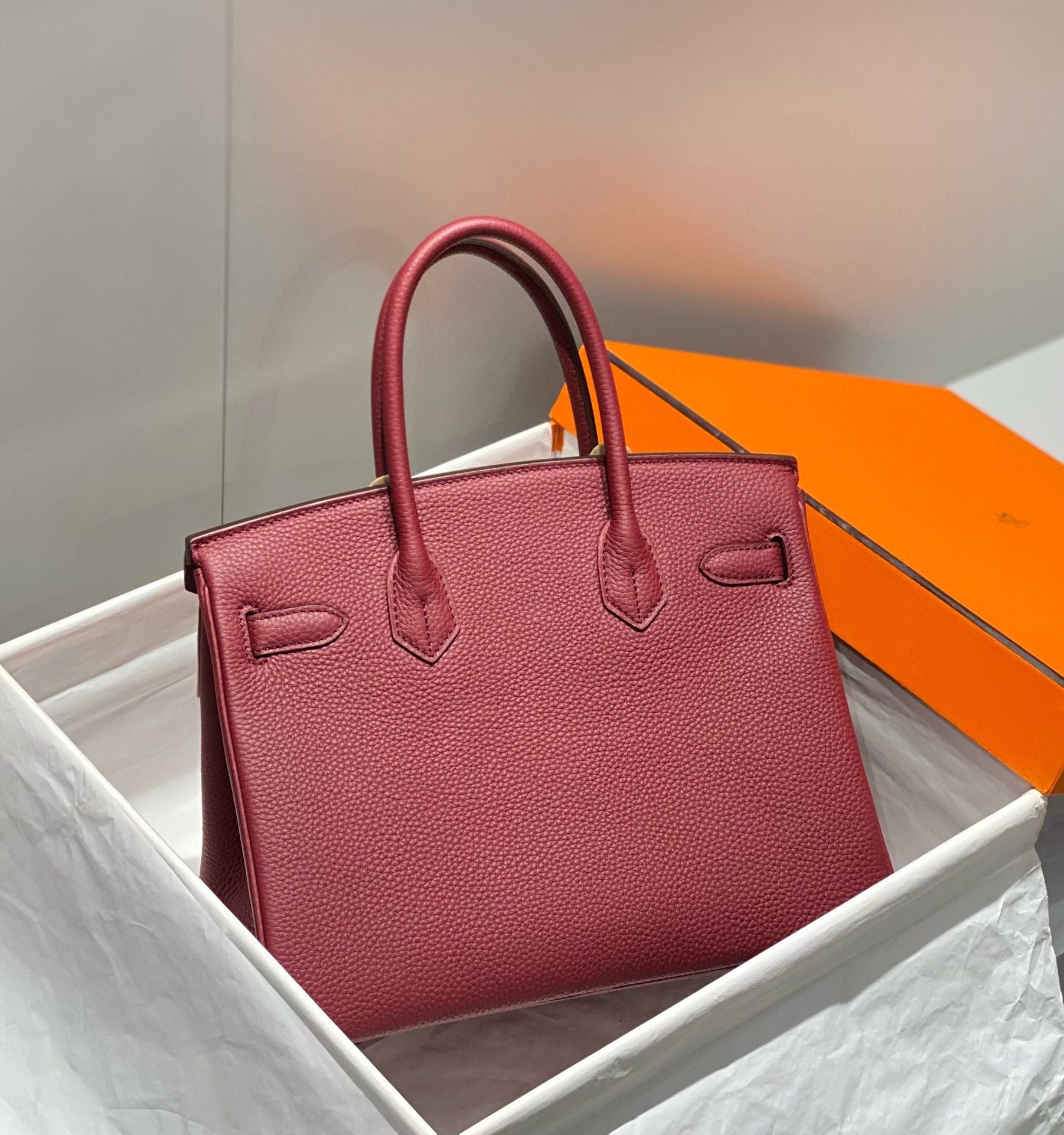 HM BIRKIN 25CM ROUGE H TOGO LEATHER GOLD HARDWARE