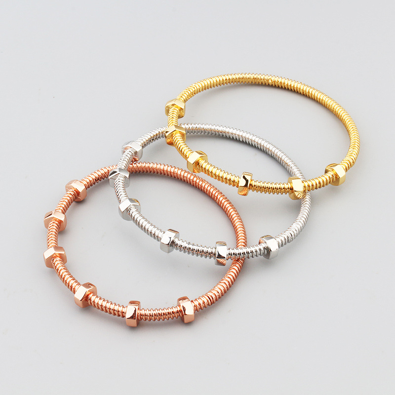 NUTS AND BOLTS PINK GOLD BRACELET