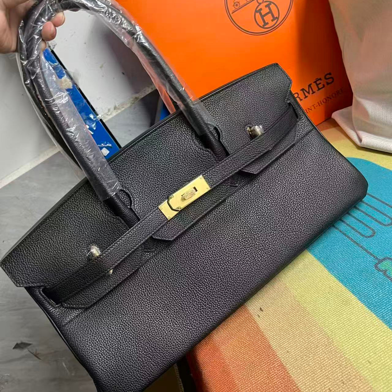 Hermes Birkin 29cm Bag Black Gold Hardware Togo Leather