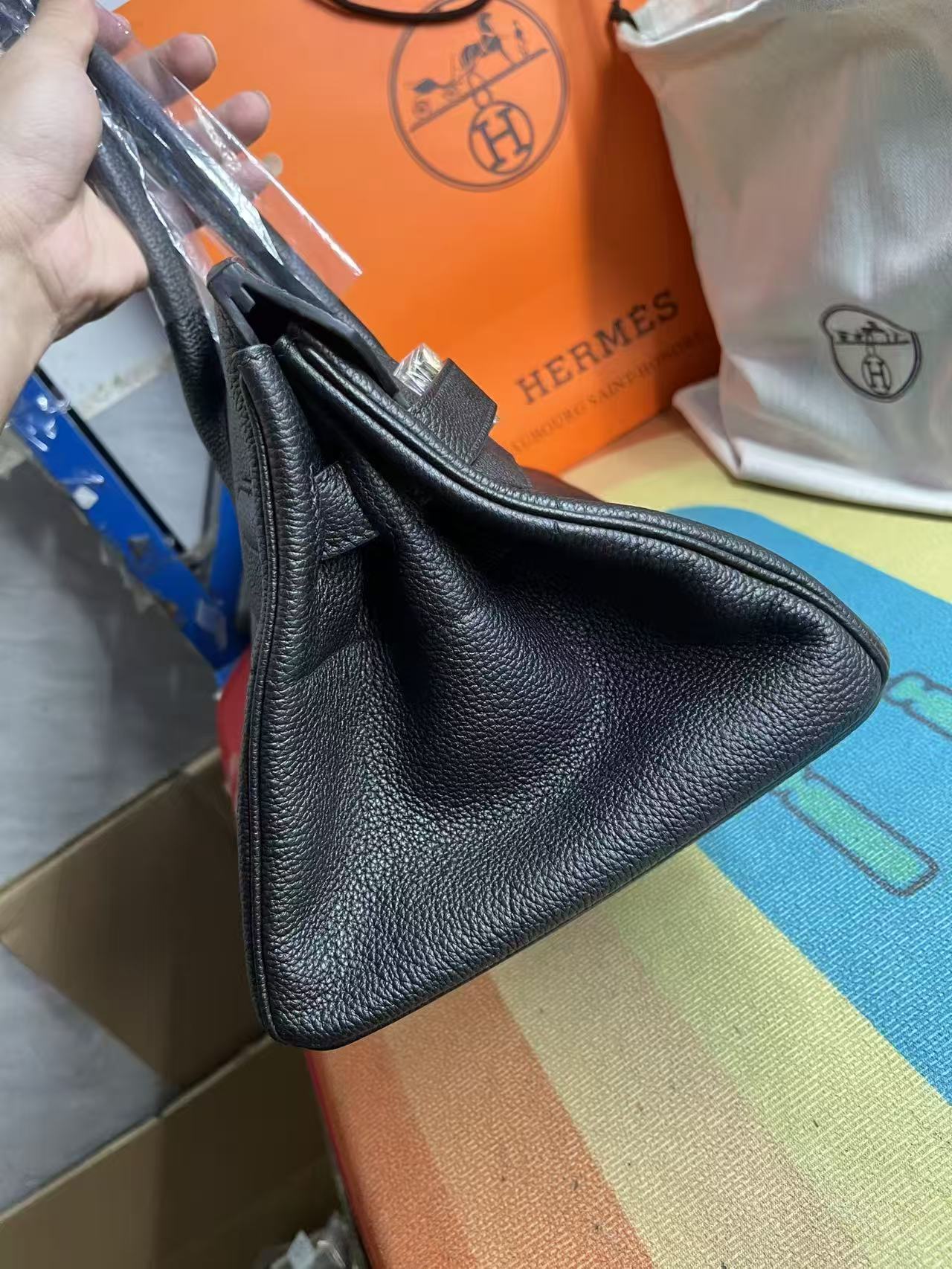 Hermes Birkin 29cm Bag Black Gold Hardware Togo Leather