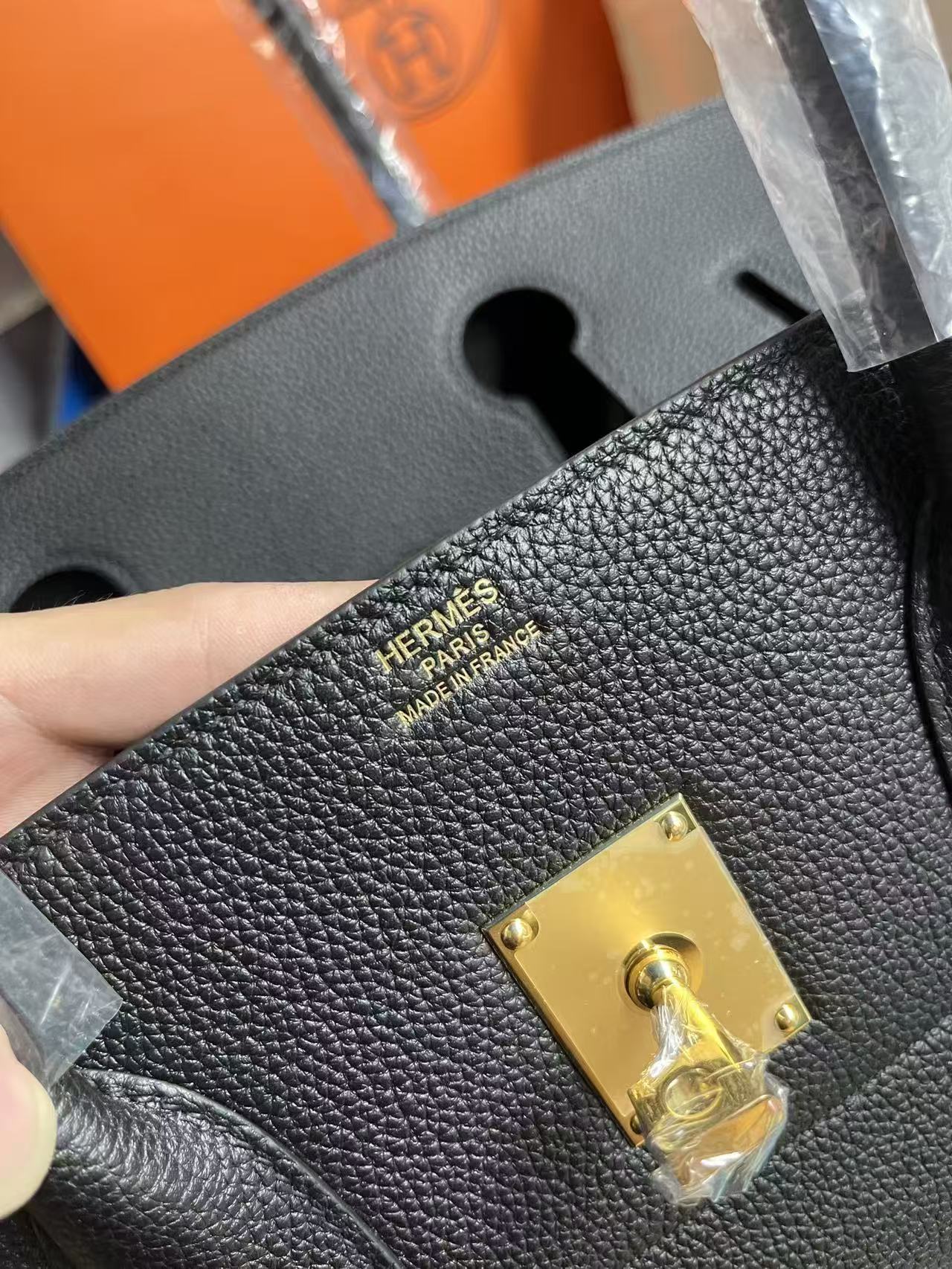 Hermes Birkin 29cm Bag Black Gold Hardware Togo Leather