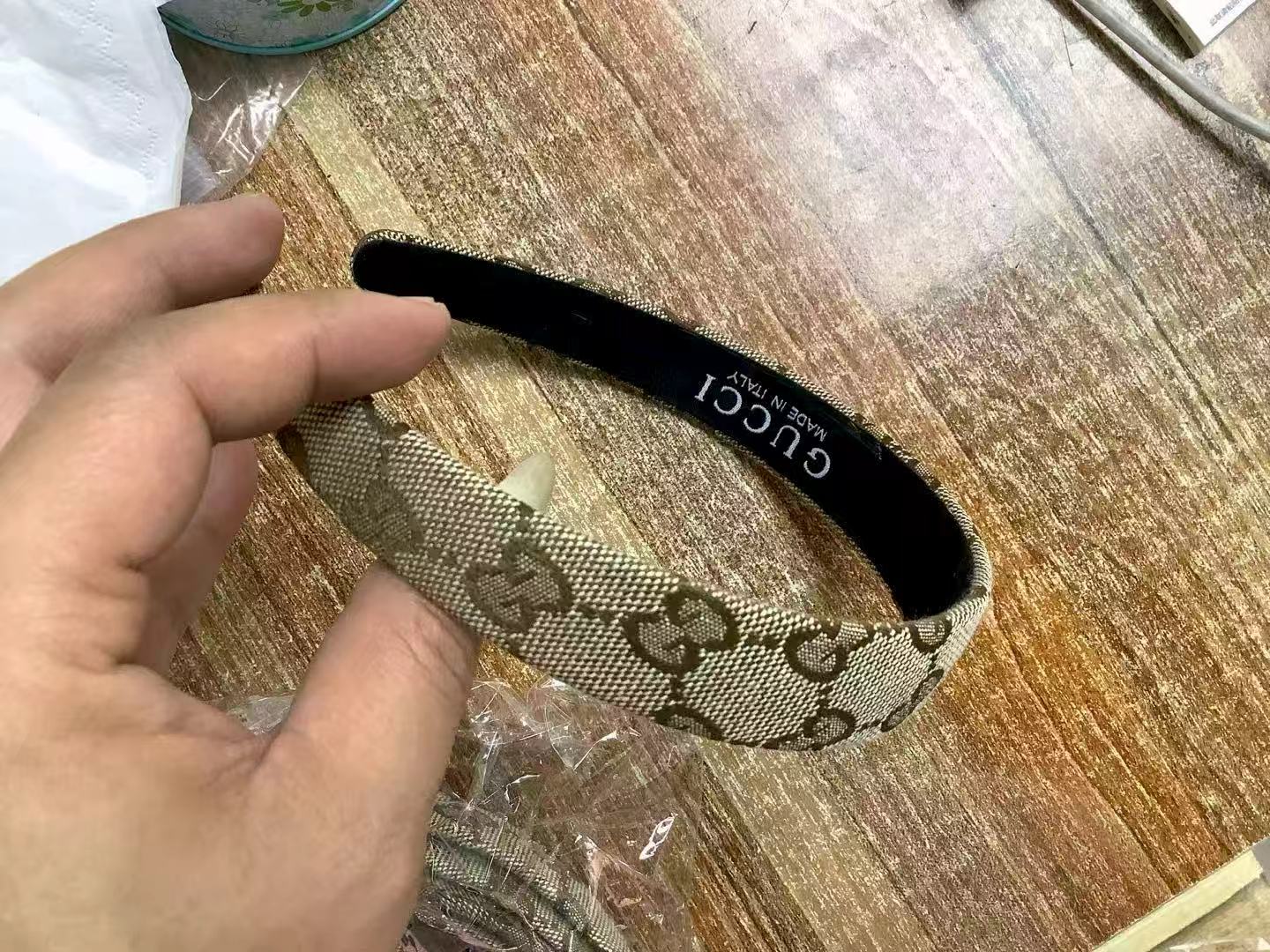 Gucci Original GG Canvas Beige Ebony Headband