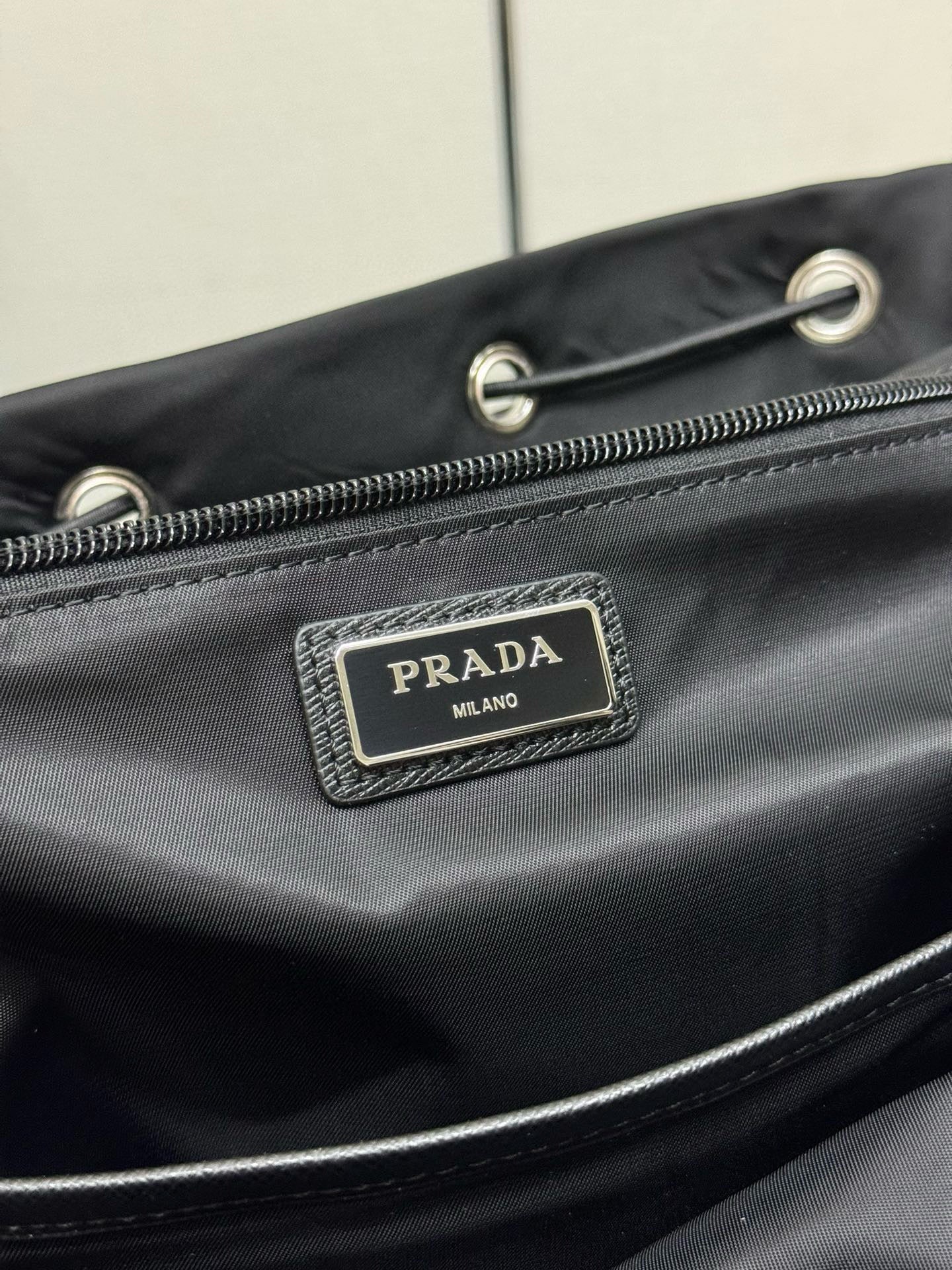 Prada 2025 Backpack 57cm Black Re-nylon And Saffiano Leather