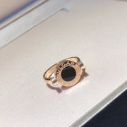 Bvlgari Rose Gold Flip Ring Set With Mother-of-pearl And Onyx
