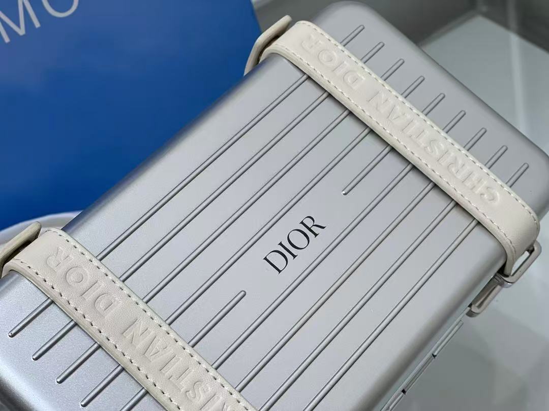 Rimowa x Dior Personal Cross-body Bag Silver Aluminum