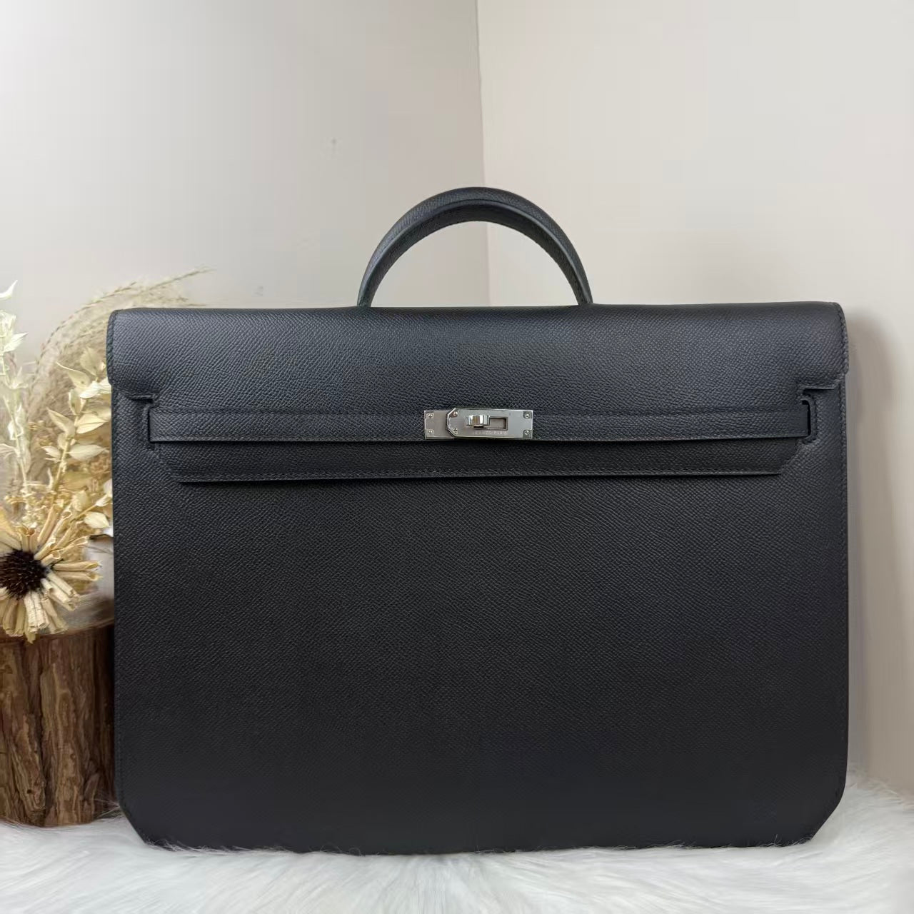 Hermes 2025 Kelly Depeches 36 Black Togo Calfskin Briefcase