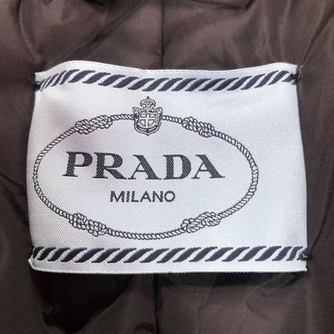 Prada 2025 Re-Nylon Down Jacket With Wide Lapels And A Belt