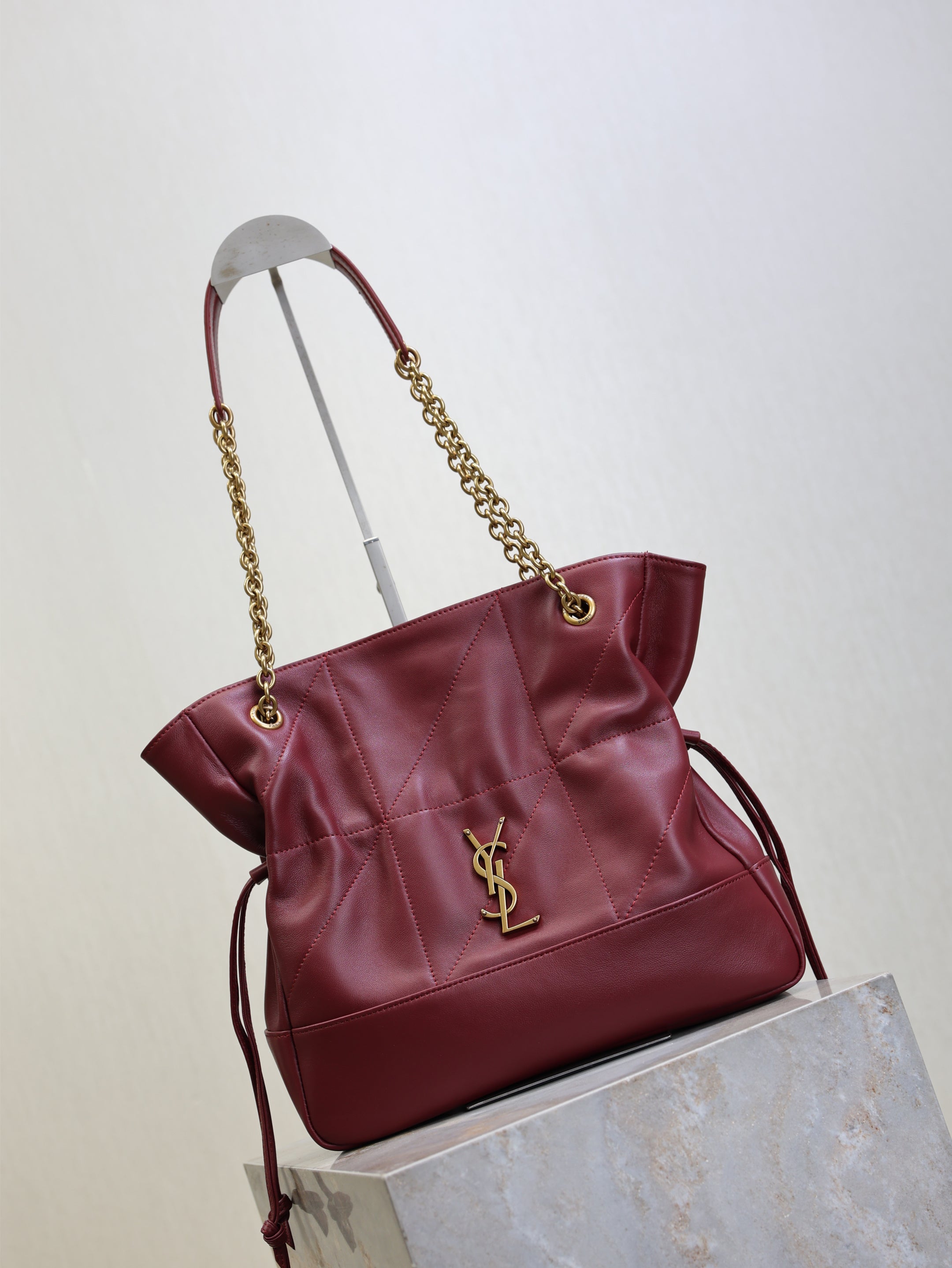 YSL 2025 Jamie Shopping Burgundy 29cm Lambskin