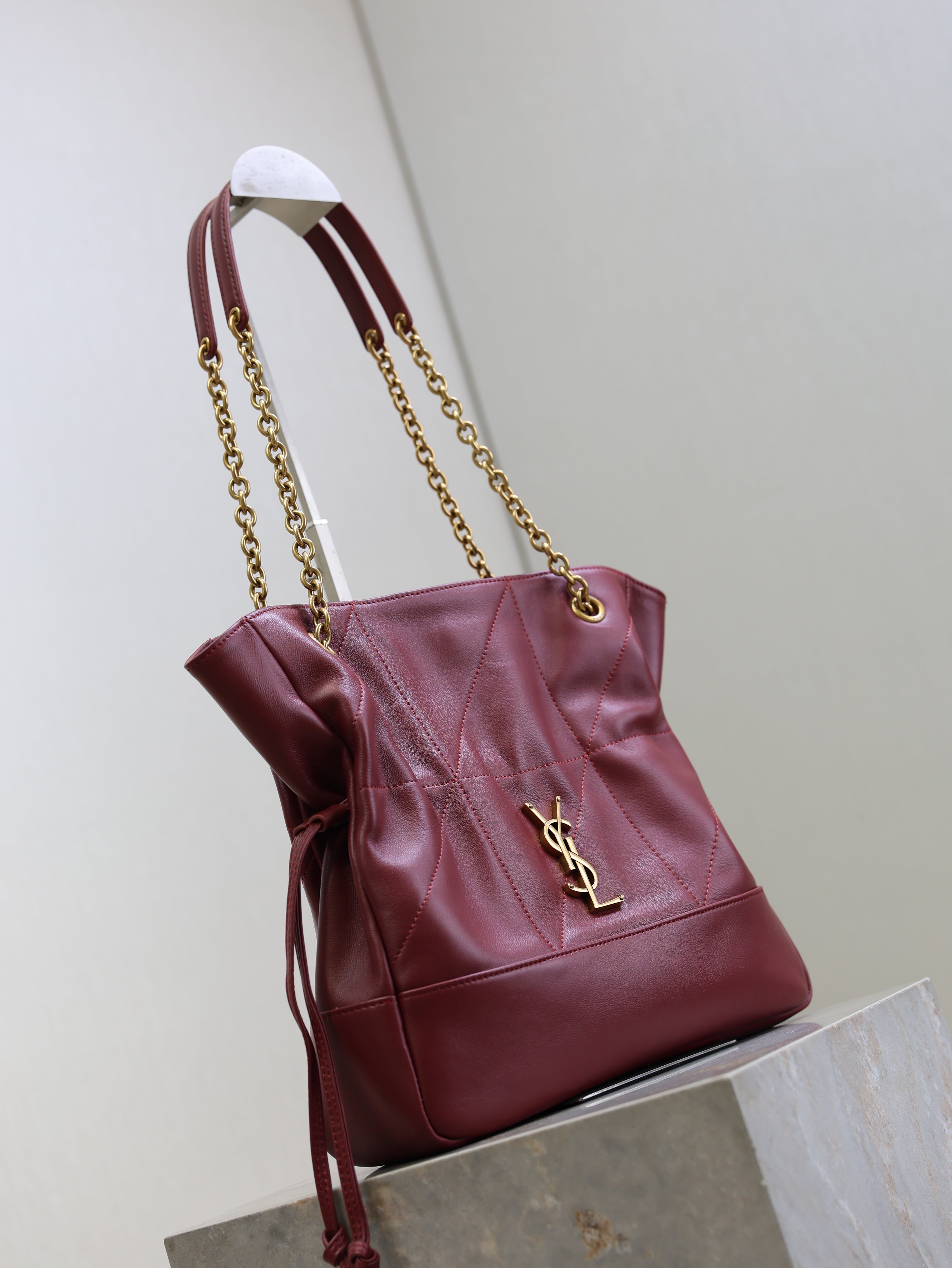 YSL 2025 Jamie Shopping Burgundy 29cm Lambskin