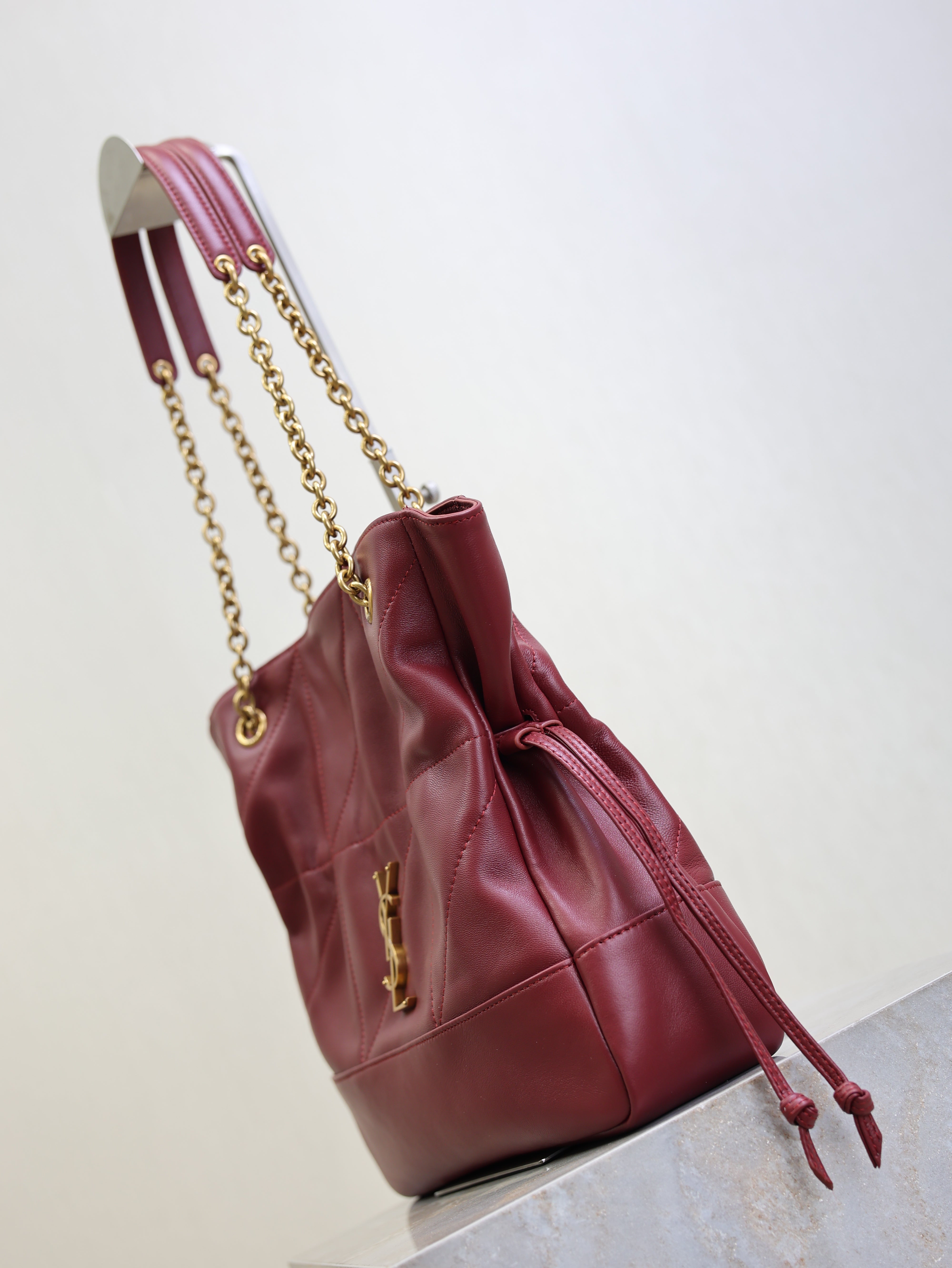 YSL 2025 Jamie Shopping Burgundy 29cm Lambskin