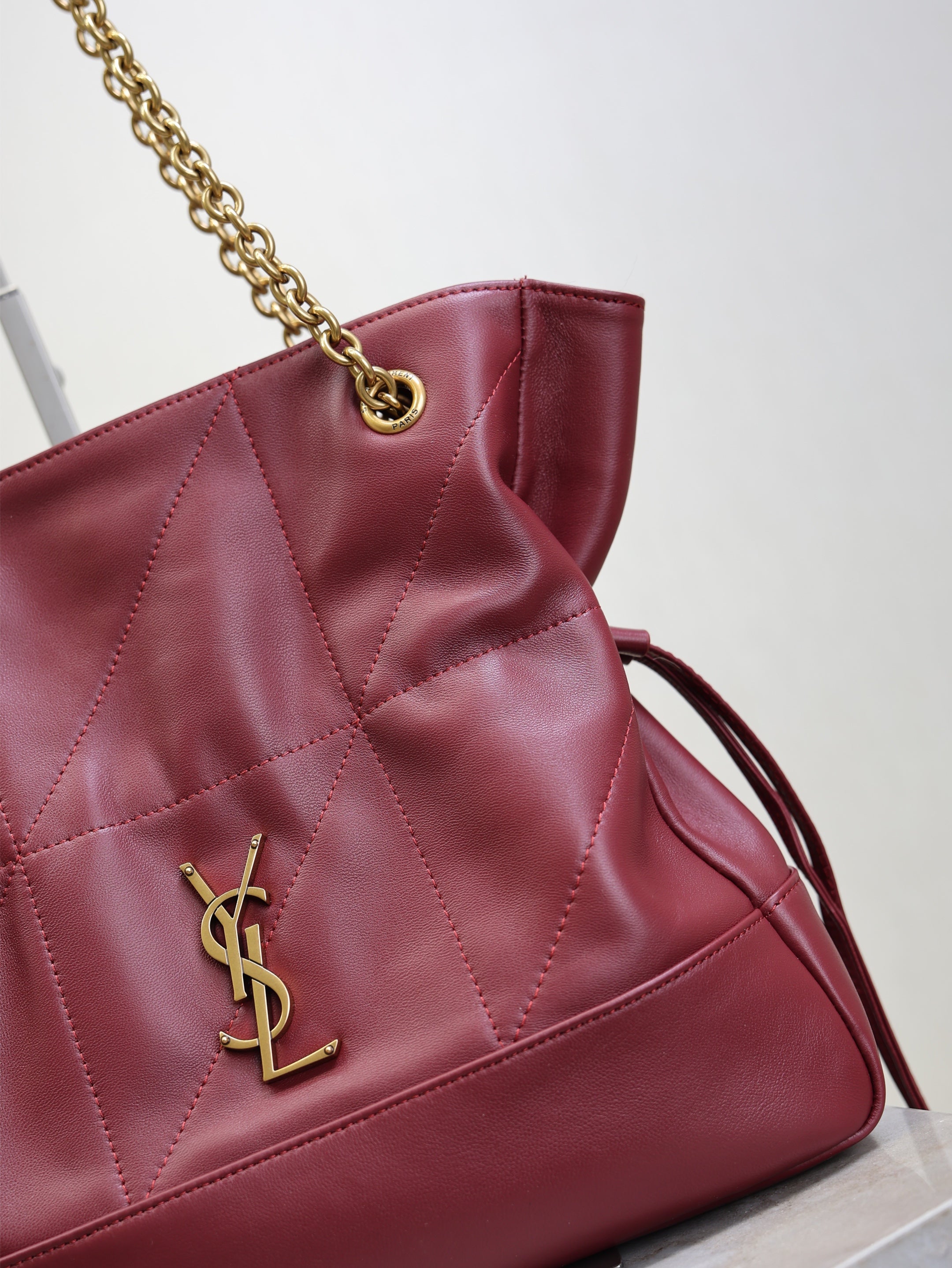 YSL 2025 Jamie Shopping Burgundy 29cm Lambskin