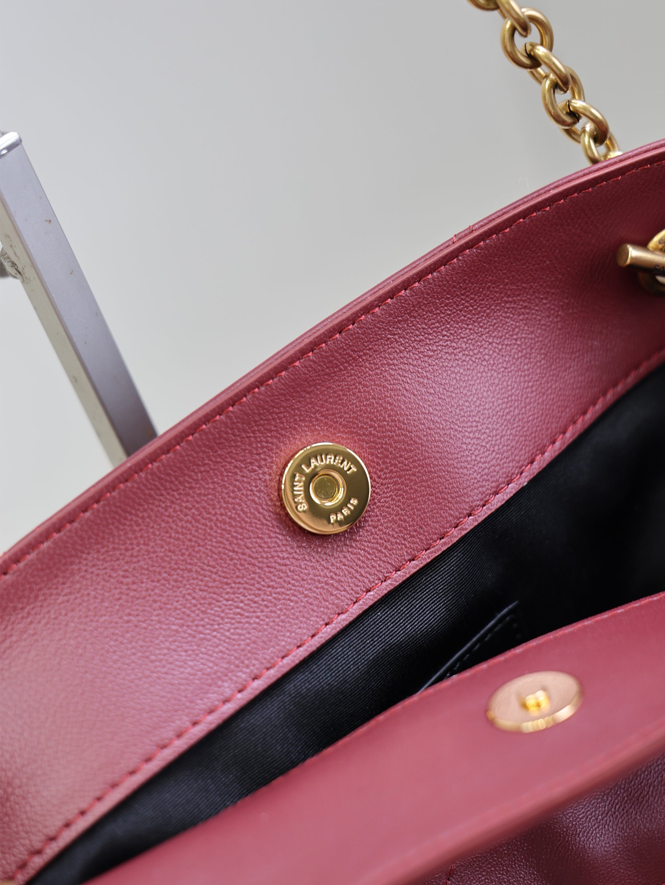 YSL 2025 Jamie Shopping Burgundy 29cm Lambskin