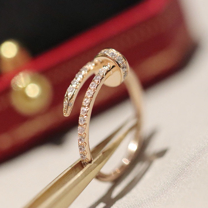 JUSTE RING 1.8MM PINK GOLD DIAMONDS