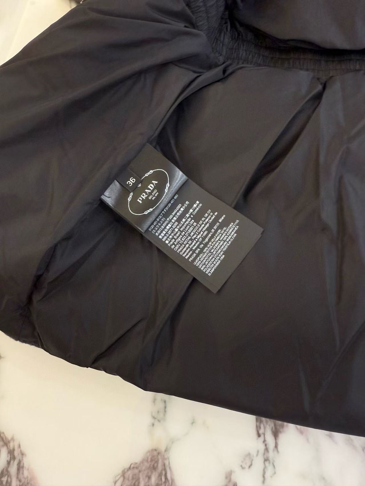 Prada 2025 Belted Down Vest Gray Wool