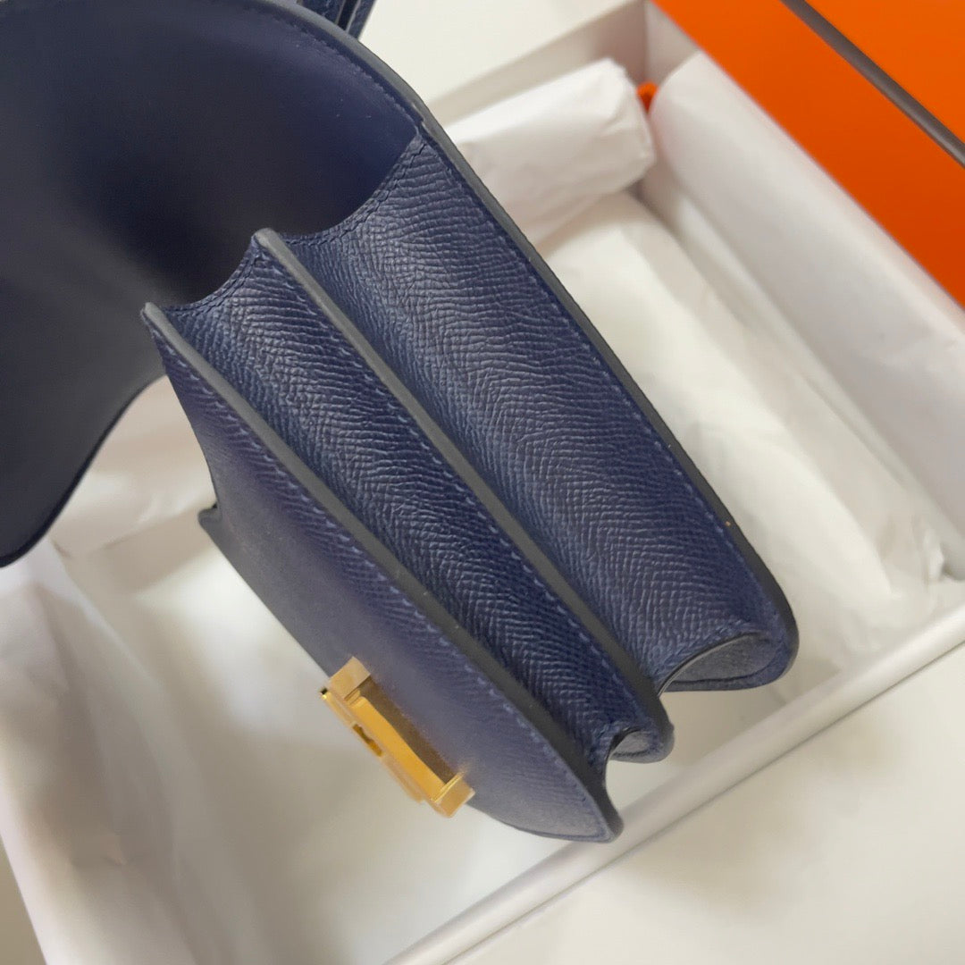 Hermes 2025 Constance Bag Blue Indigo Epsom Leather With Gold Hardware