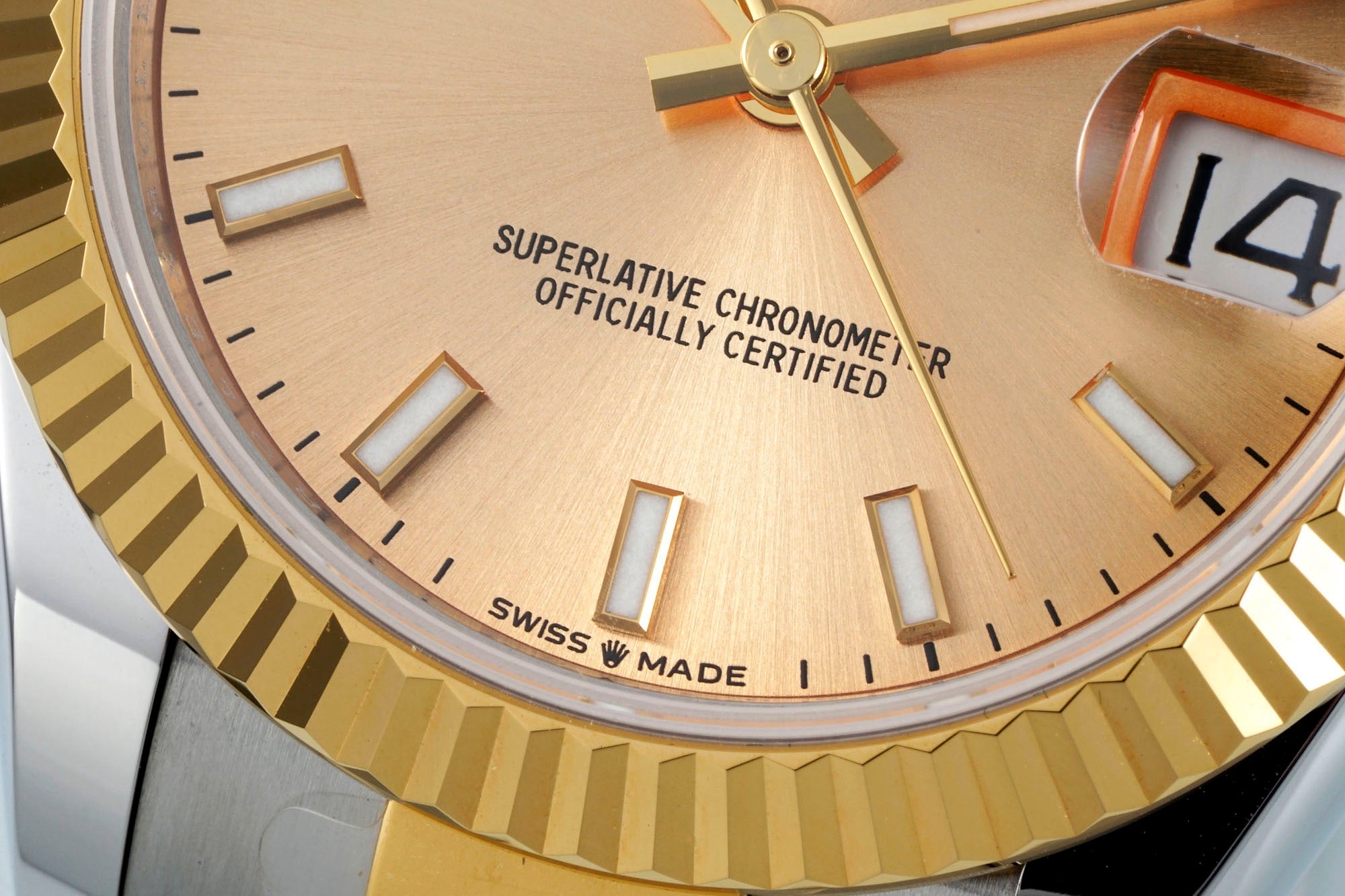 Rolex Datejust 31mm Two-Tone Yellow Gold Fluted Bezel Champagne Dial