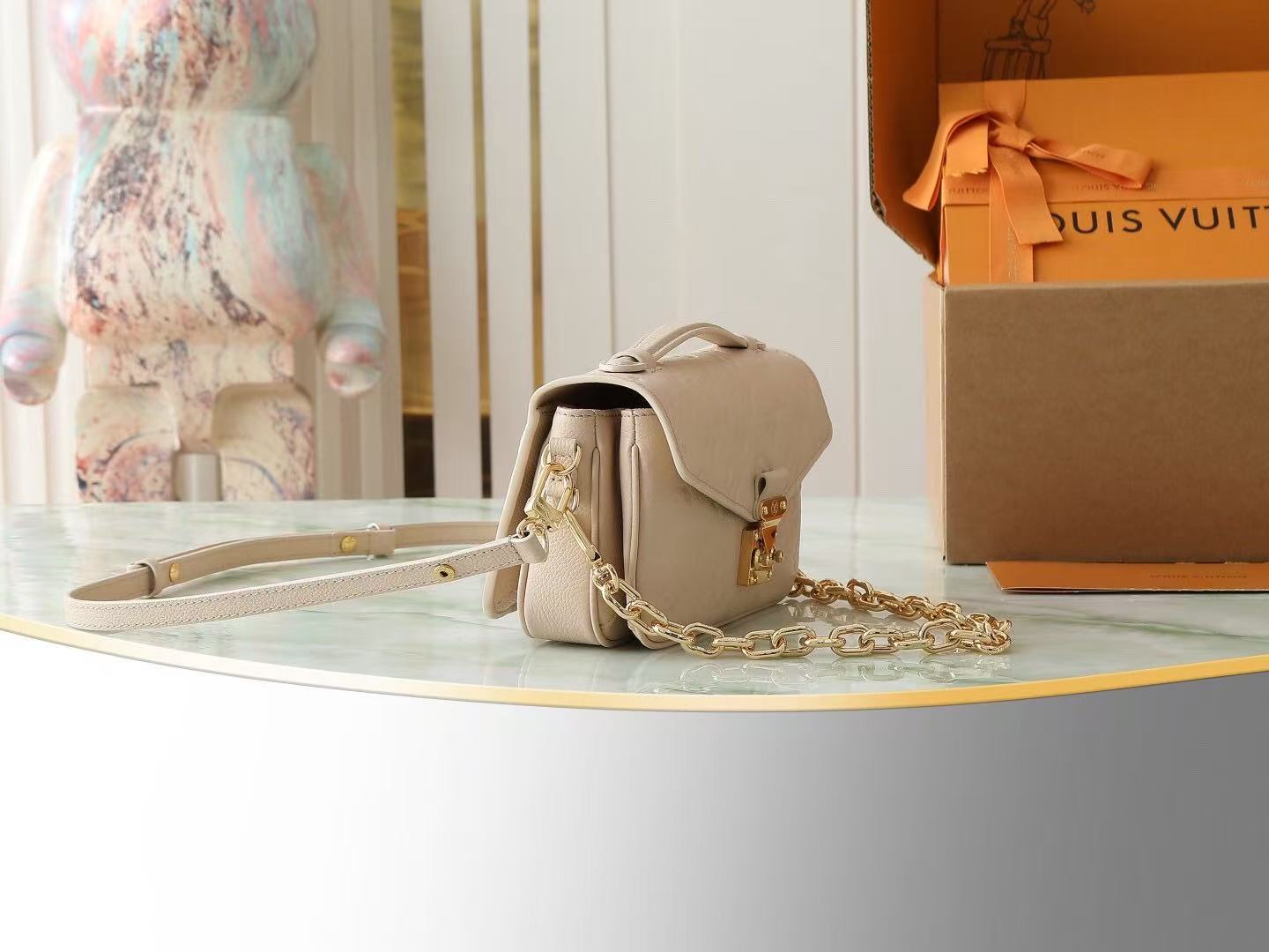 Louis Vuitton 2025 Pochette Métis East West Bag Beige Monogram Empreinte Leather