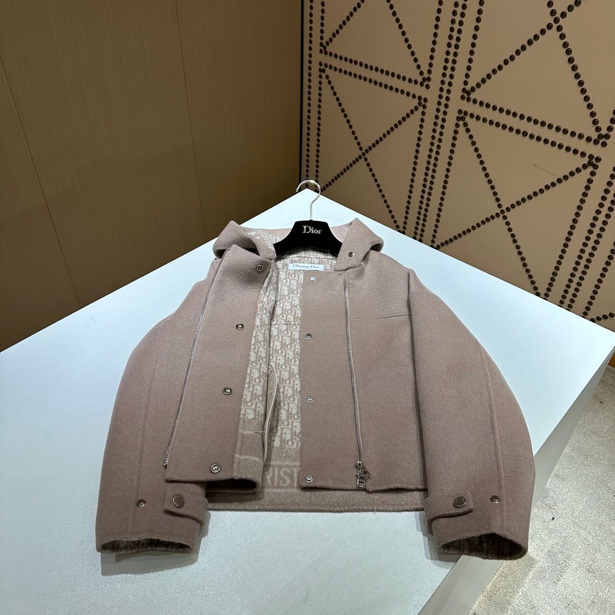 Dior 2025 Couture Hooded Jacket Beige Wool Cashmere