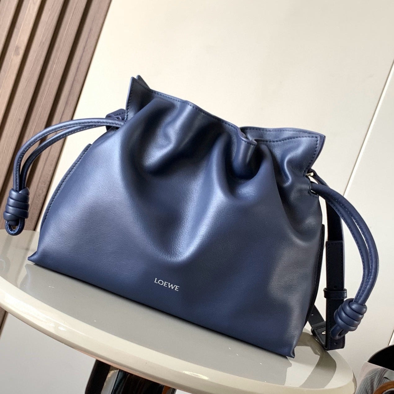 Loewe 2025 Flamenco Clutch 30cm Blue Nappa Calfskin