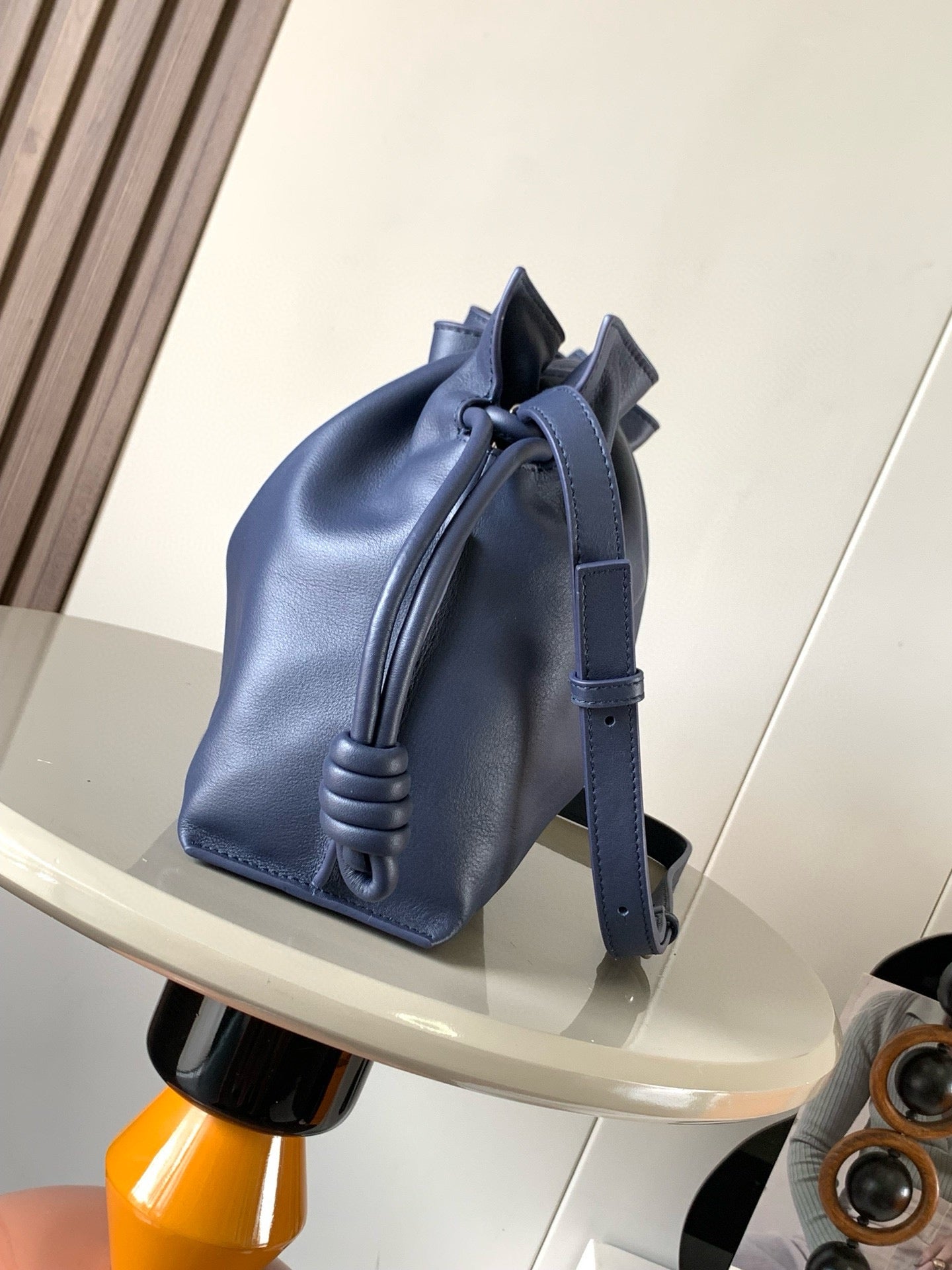 Loewe 2025 Flamenco Clutch 30cm Blue Nappa Calfskin