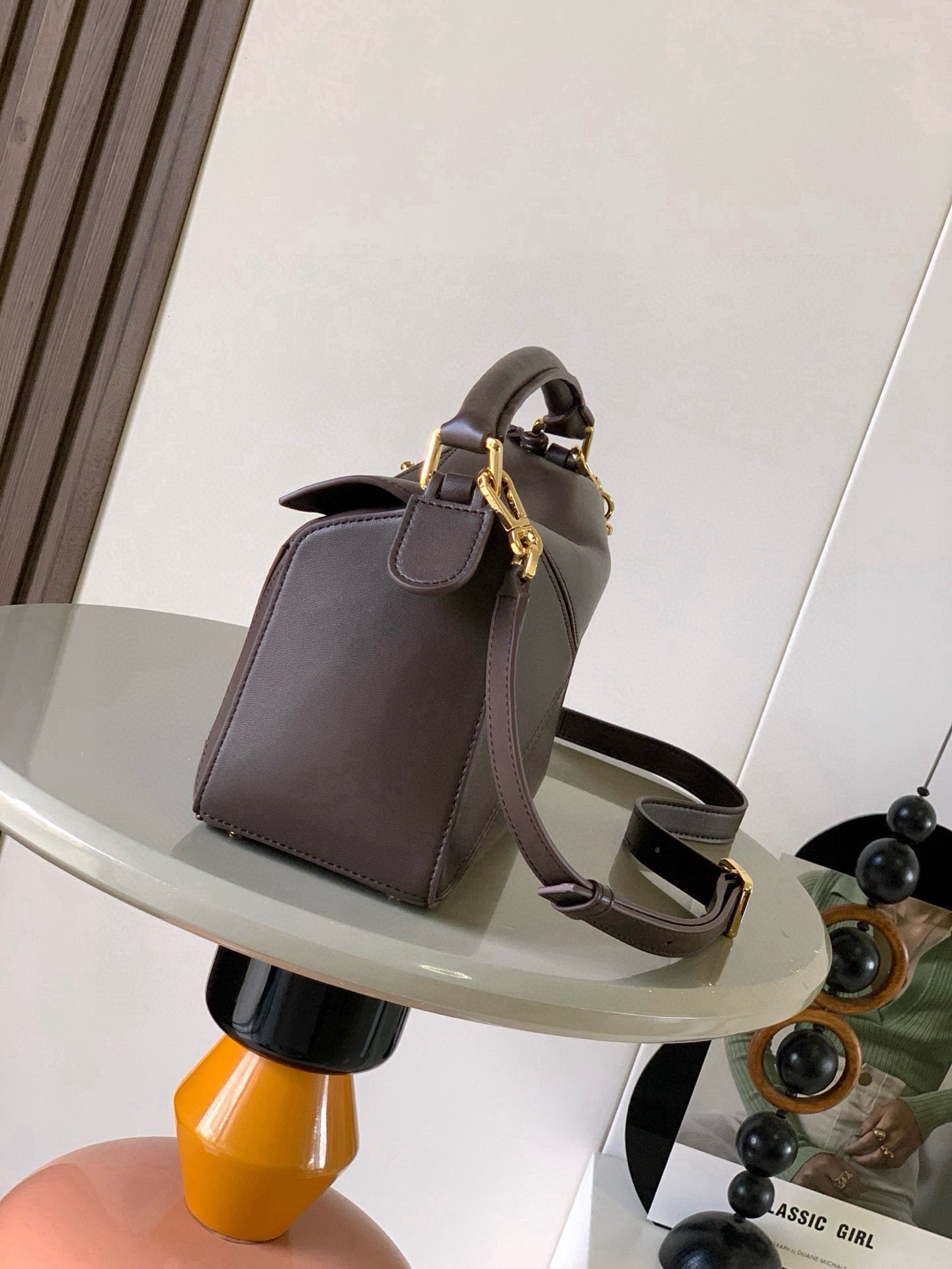 Loewe 2026 Featherlight Puzzle Bag 24cm Brown Nappa Lambskin