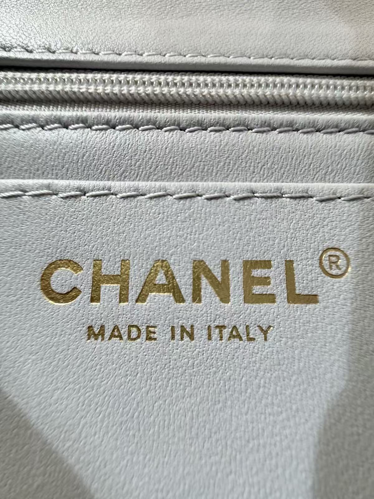 Chanel 2026 Rectangular Top Handle Flap Bag Light Grey Lambskin