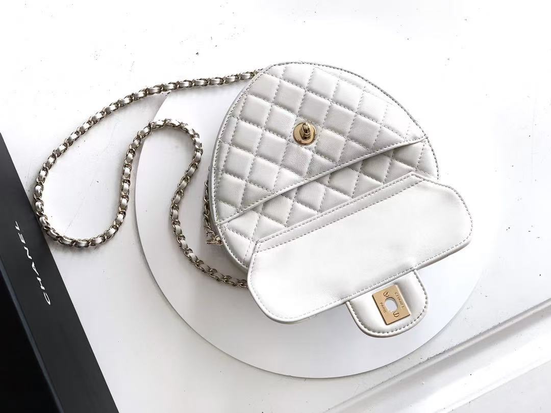 Chanel 2026 Quilted CC In Love Heart Bag White Lambskin