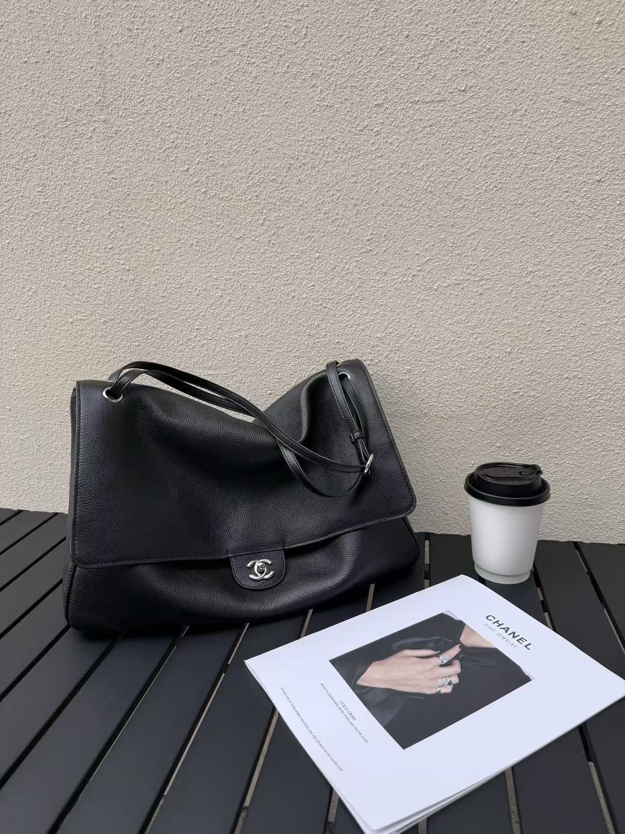 Chanel 2026 Maxi Flap Bag 38.5cm Black Calfskin