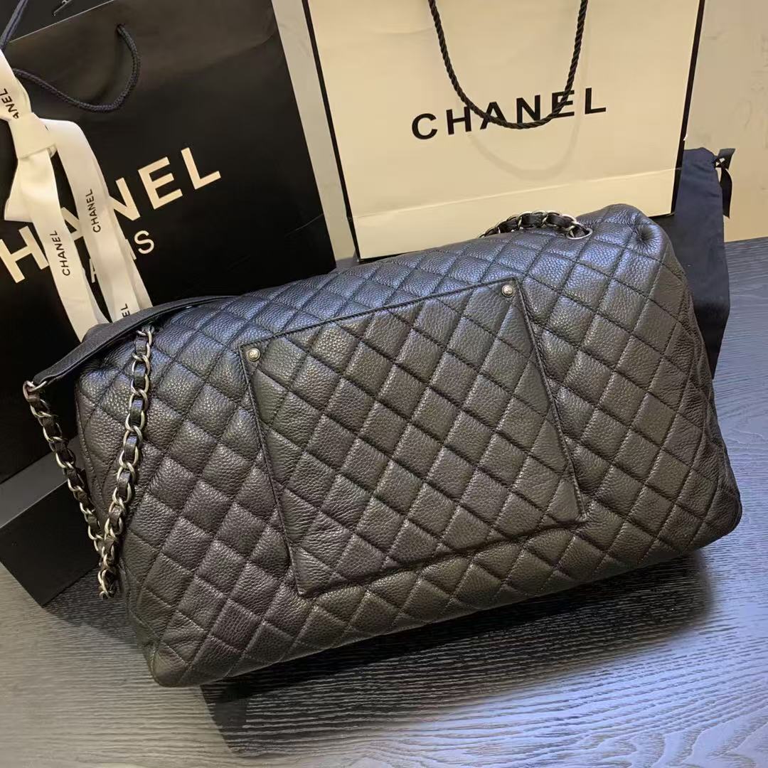 Chanel 2026 Classic Flap Bag 46cm Black Caviar Leather