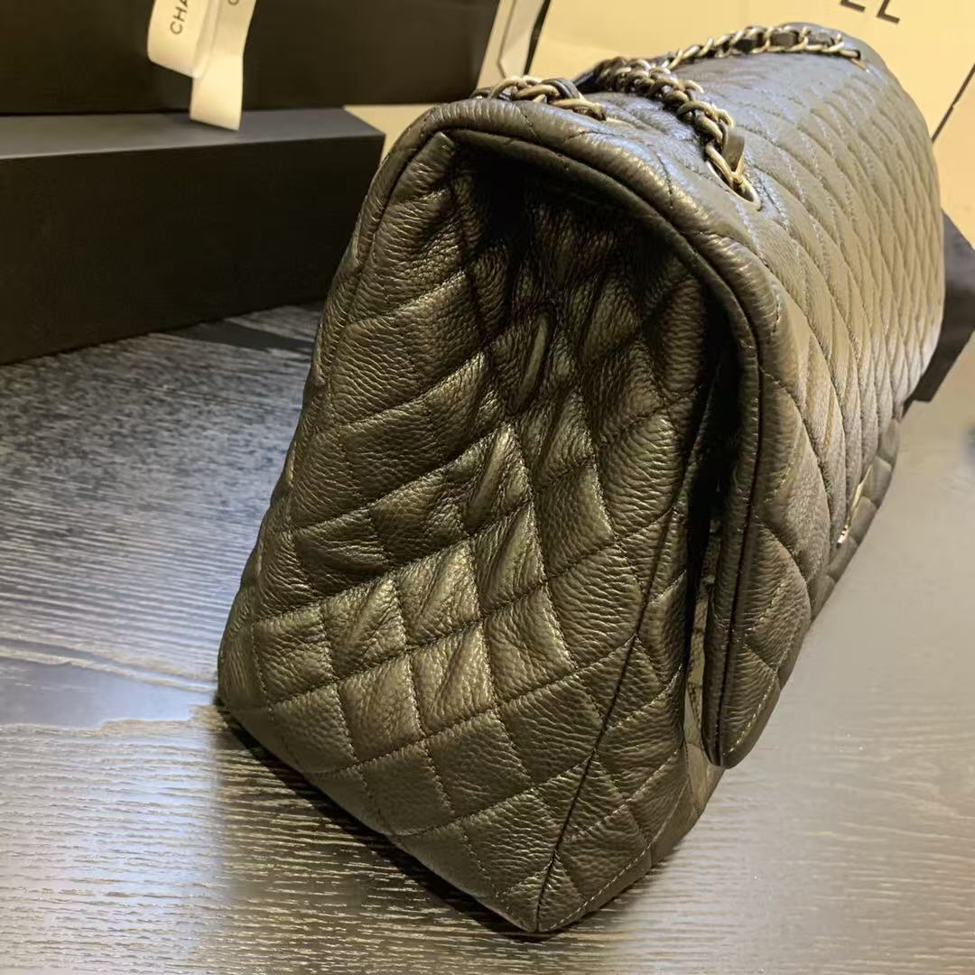 Chanel 2026 Classic Flap Bag 46cm Black Caviar Leather