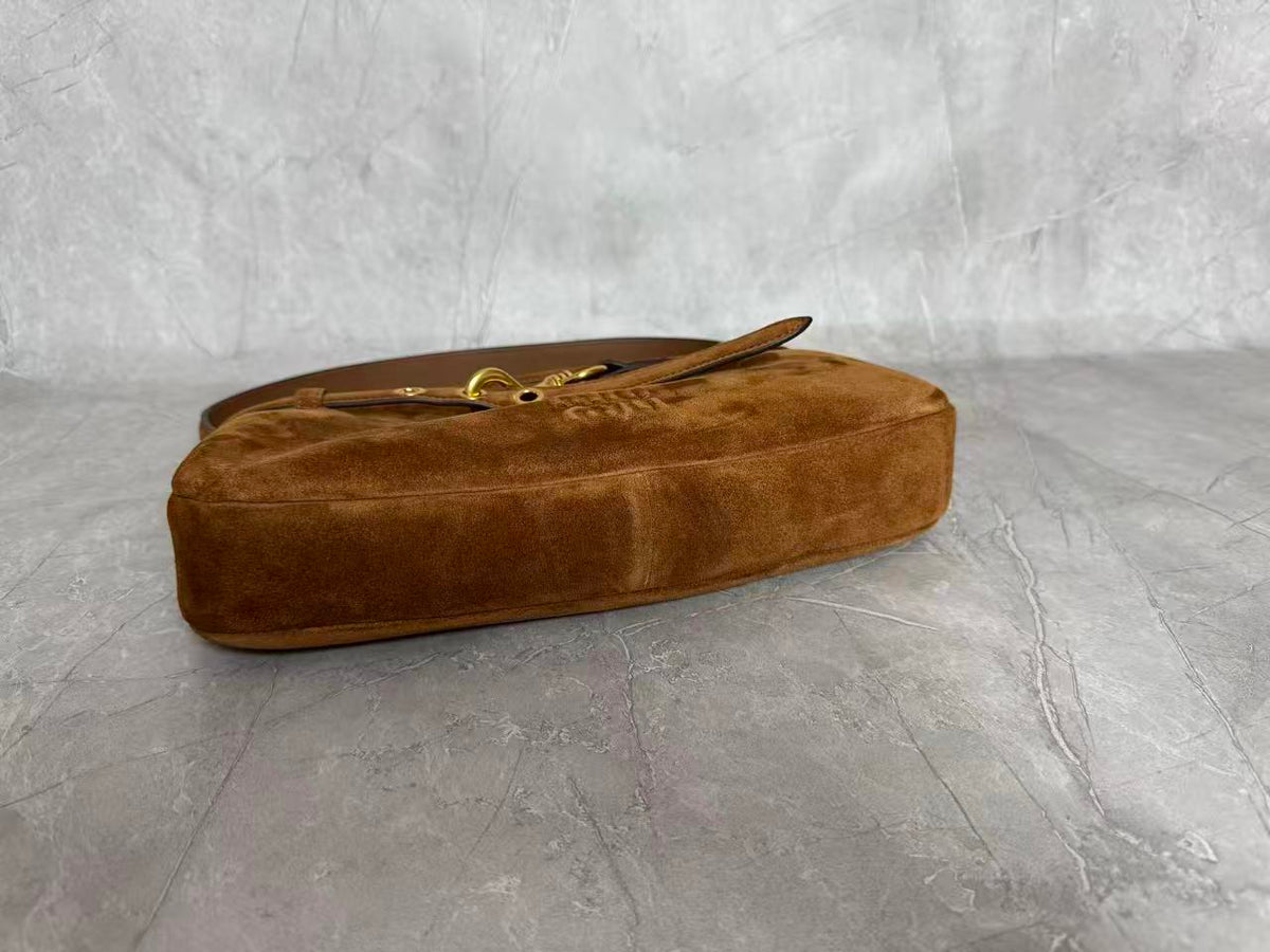 Miu Miu 2026 Aventure Bag 33cm Brown Suede Leather
