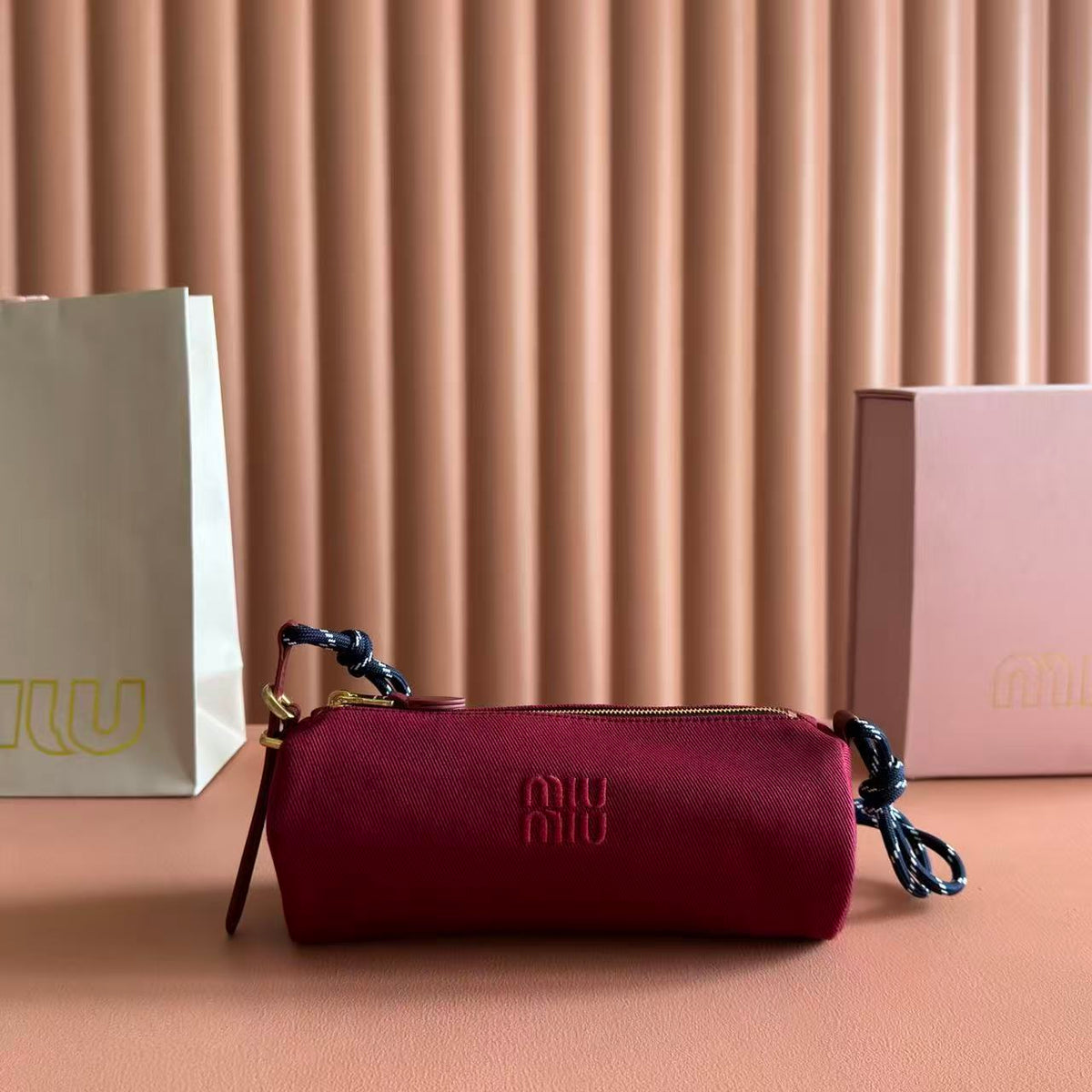 Miumiu 2026 Bag 22cm Suede Canvas Leather