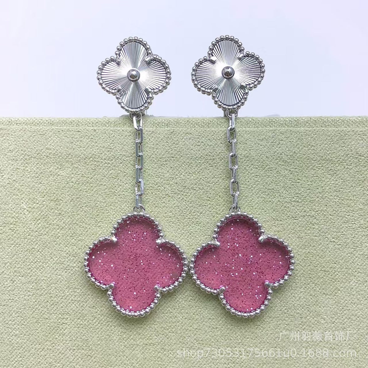 Van Cleef & Arpels Magic Alhambra Earrings With Pink Enamel