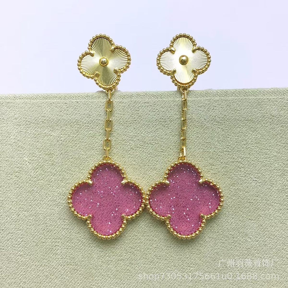 Van Cleef & Arpels Magic Alhambra Earrings With Pink Enamel