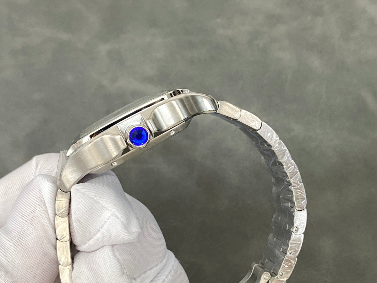 SANTOS DE CARTIE LARGE STEEL CASE BLUE DIAL