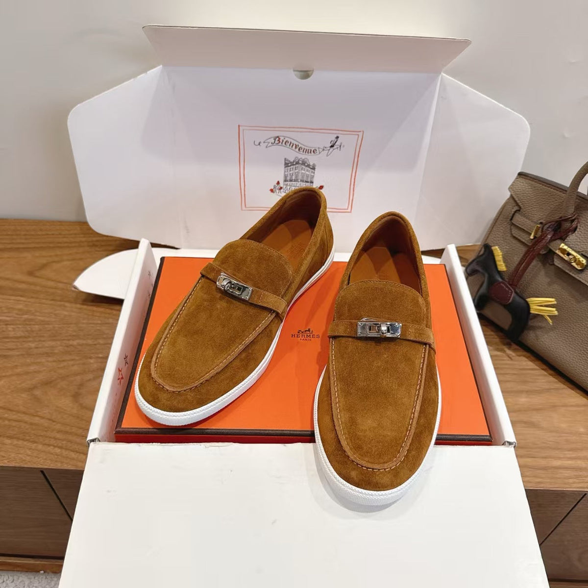 Hermes 2026 Mind Loafer Suede Rubbber