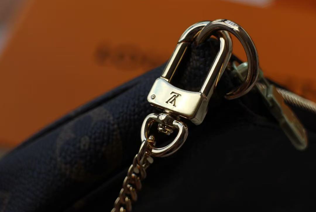 Louis Vuitton 2026 Monogram Mini Pochette Bag 15.5 Brown Leather