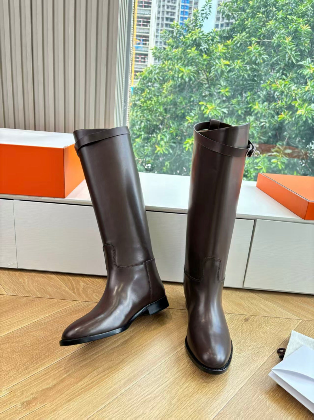 Hermes 2026 Jumping Boots Dark Brown Leather