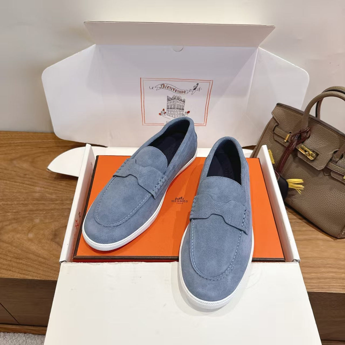 Hermes 2026 Job Loafers Suede 849203