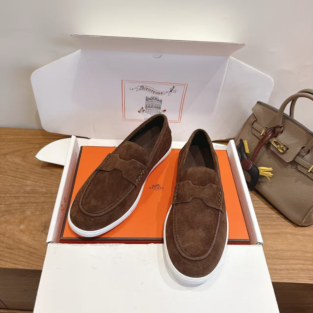 Hermes 2026 Job Loafers Suede 849203