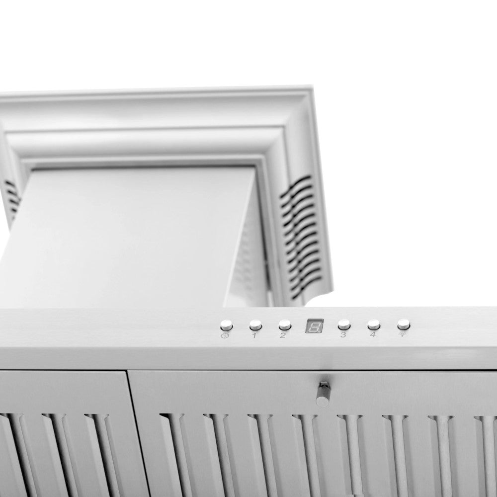 ZLINE Wall Mount Range Hood in Stainless Steel with Built-in CrownSound® Bluetooth Speakers (KBCRN-BT)