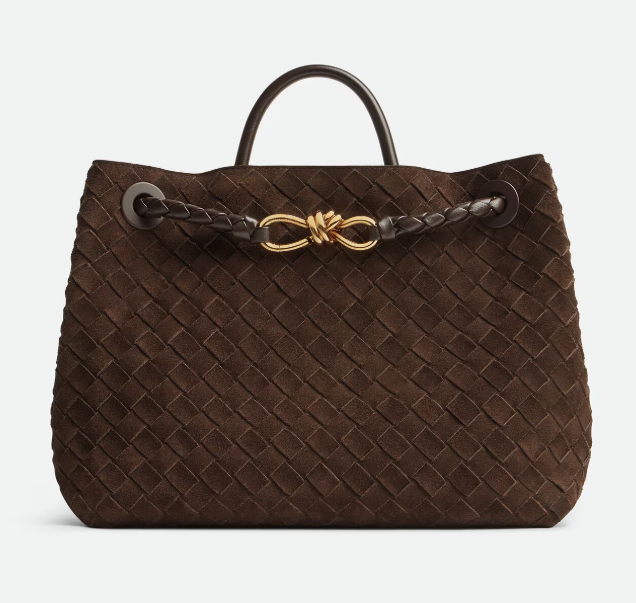 BV Andiamo Bag 32cm Brown Suede Leather