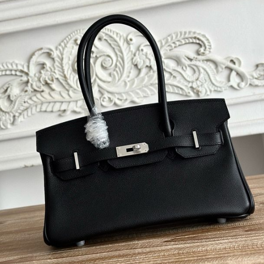 Hermes Birkin 42cm Bag Black Silver Hardware Togo Leather