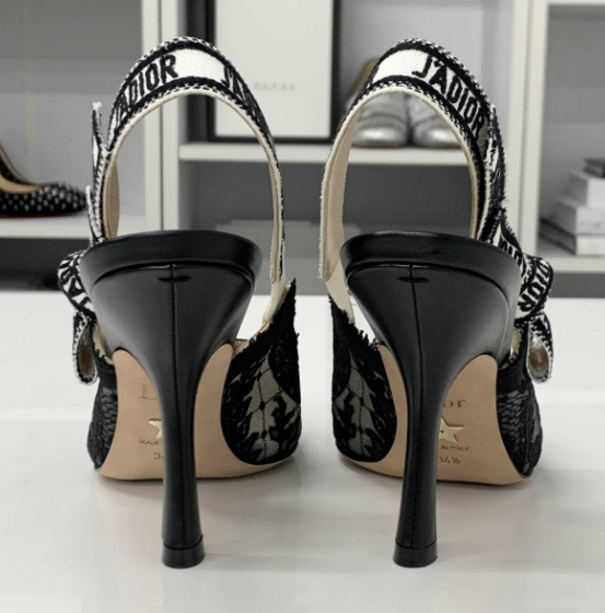 cd slingback pump 95 transparent mesh embroidered black flower moitf