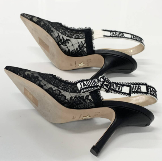 cd slingback pump 95 transparent mesh embroidered black flower moitf