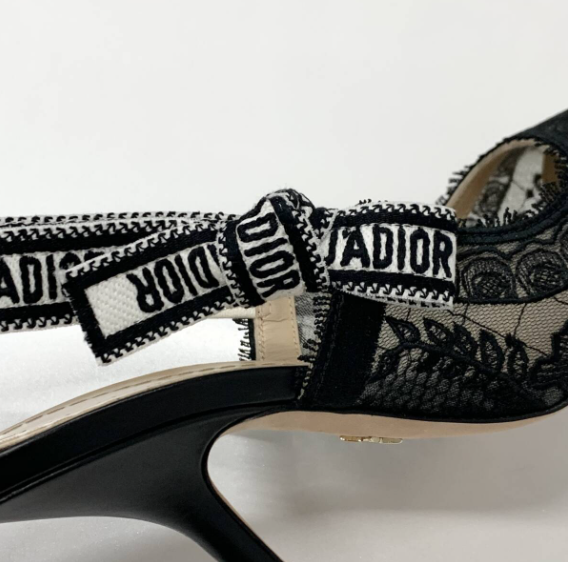 cd slingback pump 95 transparent mesh embroidered black flower moitf