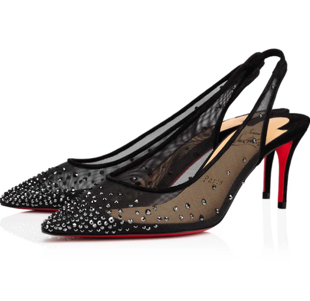 CL Follies Strass 85mm Black Mesh 177134