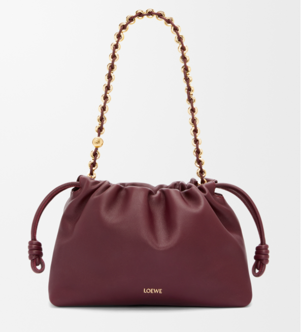 Loew Medium Flamenco Bag 30cm Dark Burgundy Lambskin