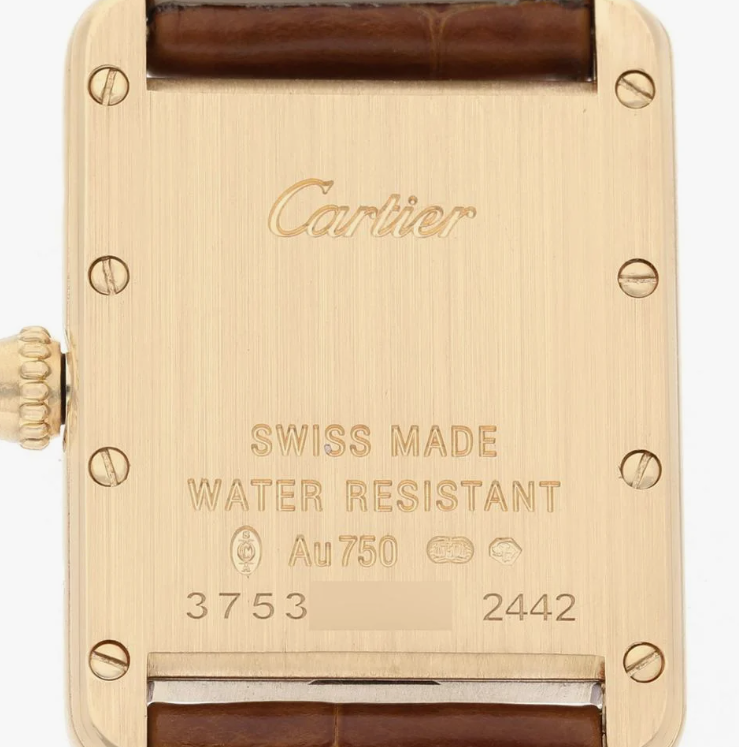 Cartier Tank Louis Gold Case Brown Leather