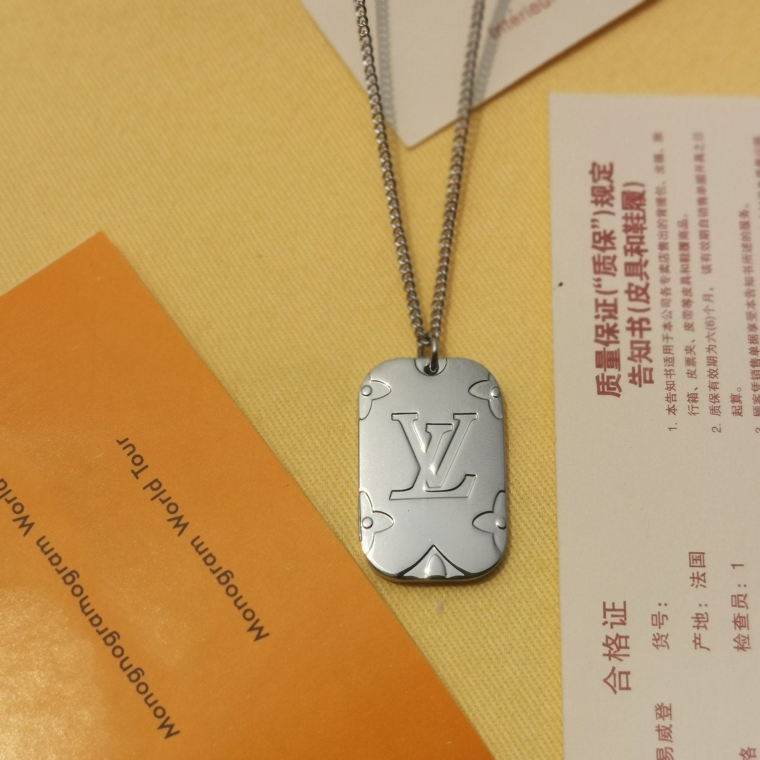 MONOGRAM LOCKET NECKLACE DOG TAG